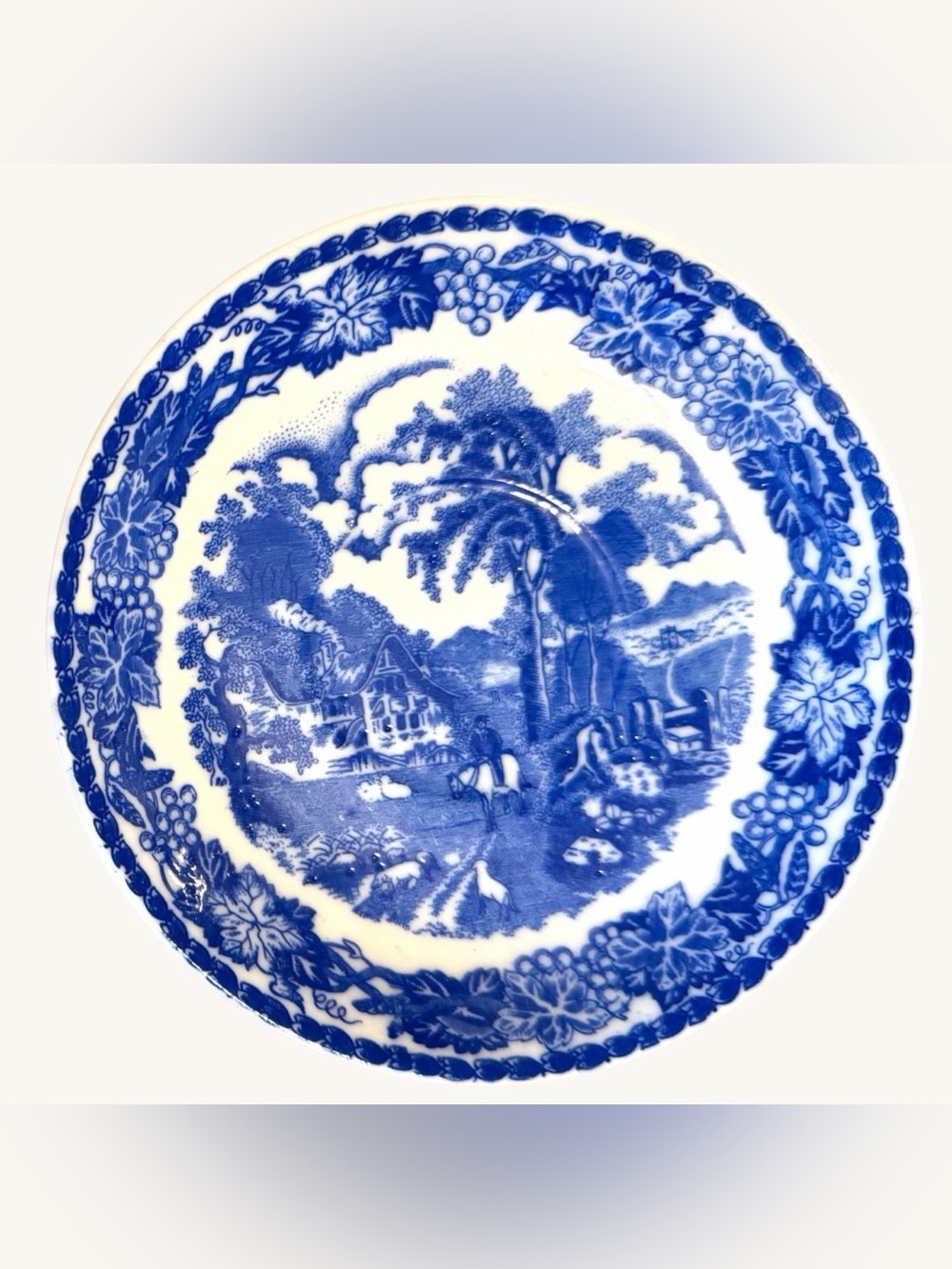 Blue and White Japan Saucer Plate 5.5” Transferware Vintage